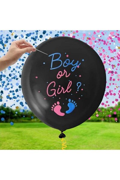 Generic Gender Reveal Balloon – 36 Inch – Comes with Blue & Pink Paper for Unforgettable Reveal Parties