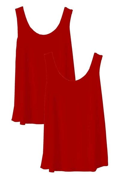COTENCONCEPT 2 Pieces A-Line Comfortable Fit Basic Thick Strap Undershirt T-Shirt