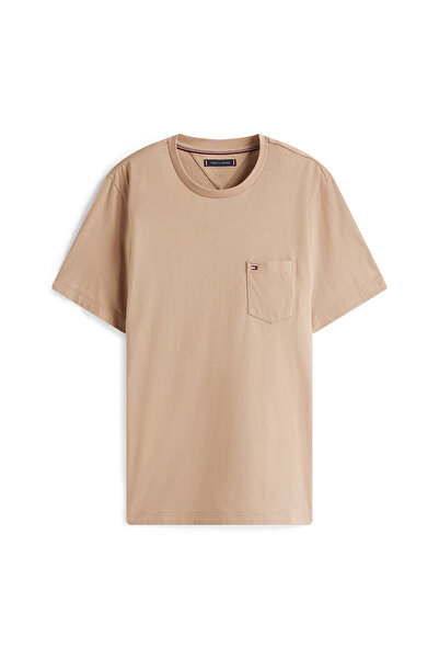 Tommy Hilfiger Tommy Hilfiger Men Coastal Taupe Short Sleeve Crew Neck Patch Pocket T-Shirt