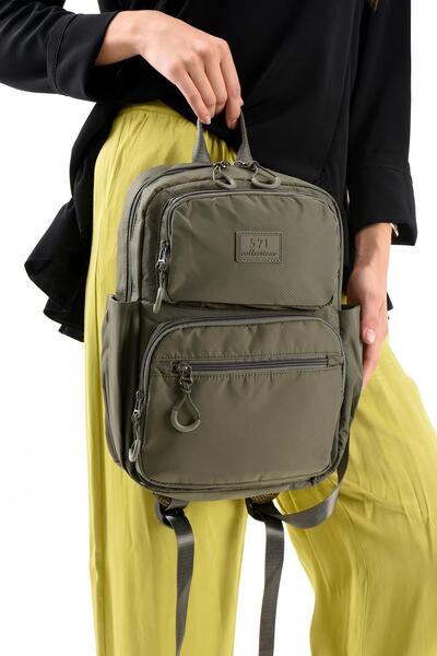 571 Collections Çanta Ultra Light Stylish and Waterproof Medium Backpack Khaki Green Model: (571-13-9D)