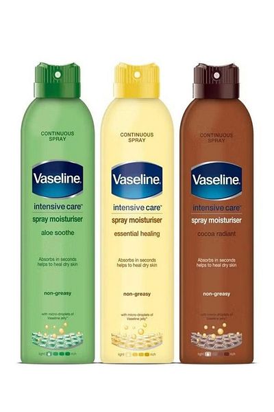 Vaseline Intensive Care Moisturizer For Dry Skin Essential Healing Cocoa Radiant Aloe Soothe Fresh B
