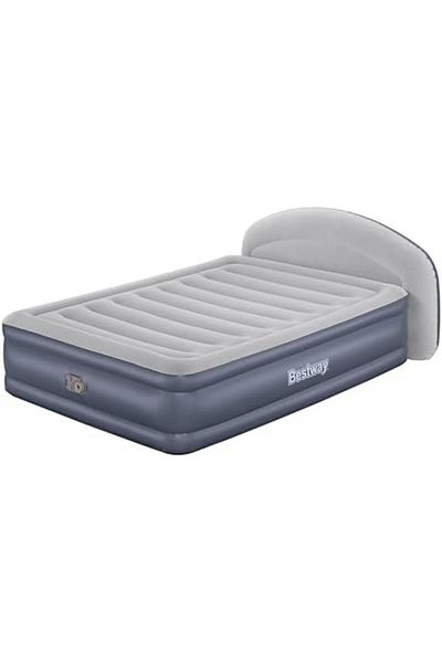 BESTWAY 90" x 60" x 33" TRITECH LOUNGELUX HEADBOARD AIR MATTRESS QUEEN BUILT-IN AC PUMP
