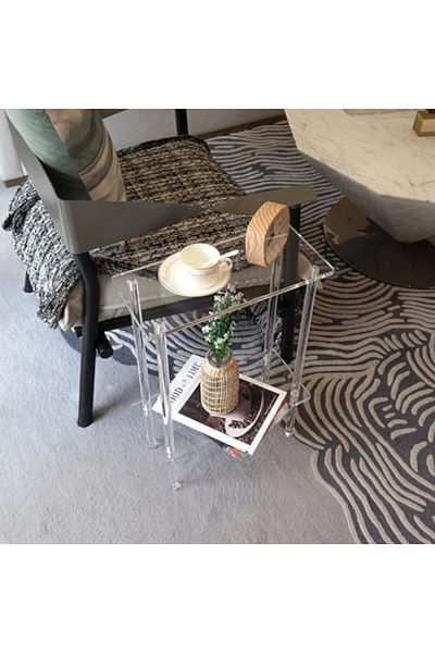 Slasa Clear Acrylic Narrow Side Table from