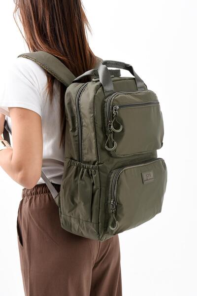 571 Collections Çanta Ultra Light Stylish and Waterproof Medium Backpack Khaki Green Model: (571-13-9F)