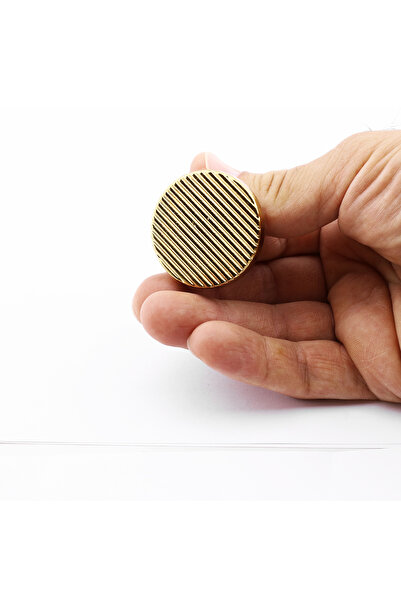 Badem10 Single Screw Striped Luxury Matte Gold Button Metal Handle Drawer Furniture Kitchen Cabinet Cupboard Handle Knobs