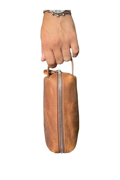 SANAT Unisex Genuine Leather Portfolio Clutch Stylish and Gentle Shaving Cosmetic Care and Daily Hand Bag 19X9X10