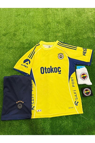 FAMİLYSTAN F.E.N.E.R.B.A.H.Ç.E 2026 YENİ SEZON DEPLASMAN SARI # İSİMSİZ # ÇOCUK FORMASI 4LÜ SET