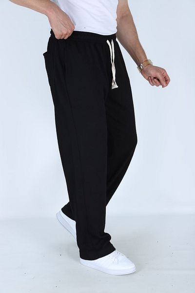 FREZZBİ Men's Ribbed Loose Fit Baggy Trousers - Comfortable Fit - Casual Style