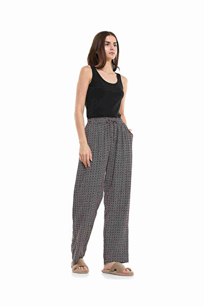 R&B بنطلون صالة منقوش مع خصر برباط