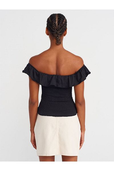 Dilvin 31902 Off-The-Shoulder Ruffle Top