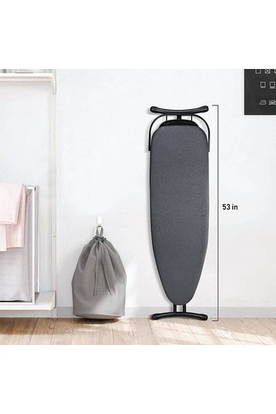 HYX Black Ironing Board, Heat Resistant Iron Board With Steam Iron Rest, Foldable Ironing Stand