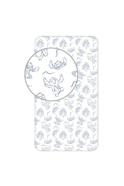 Stitch Чаршаф с фина облегалка Disney Lilo and Stellar Waves 90x200 см
