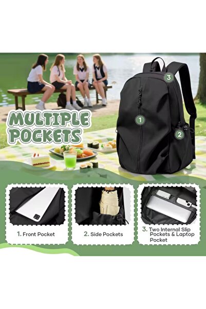 QUEVİLİY Unisex seyahat okul sırt çantası şık tasarım su geçirmez