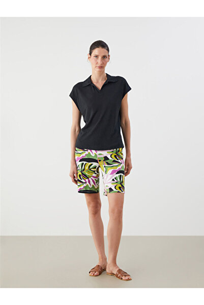 LC Waikiki Πράσινο γυναικείο σορτς με ελαστική μέση