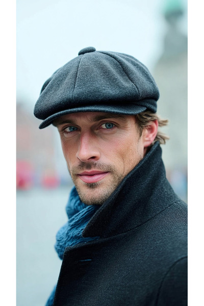 LAGRANZE Men's Classic Italian Baretta Hat – Woolen Cap with Elastic Back