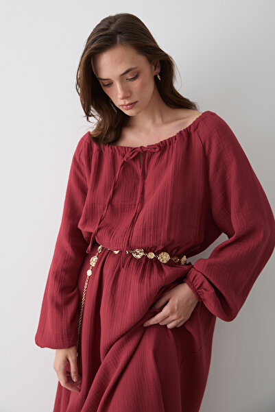 Laluvia Muslin Dress with Tile Tie Detail - 2004