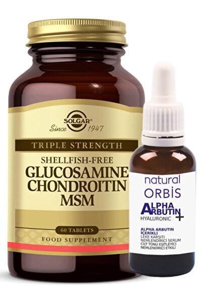 Solgar Glucosamine Chondroitin Msm 60 Tablets (Alpha Arbutin 30ml Gift) Gluco...
