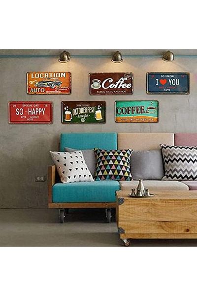 genric FFD Wall Plaques Modern Wall Décor Tin Sign Retro Vintage Metal Art Plaques (12 - Pieces)