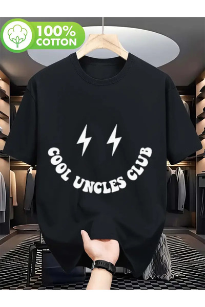 AEMİ Tricou oversize cu decolteu unisex Cool Uncles Club imprimat