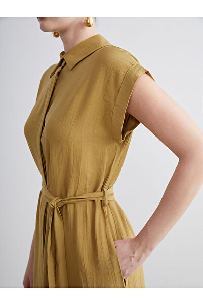 LC Waikiki Textured Shirt Dress with Belt