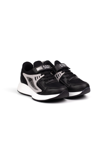 KAJILA Unisex Kids Black Ice Velcro Lace-Up Sneaker Daily Comfortable Sports Shoes