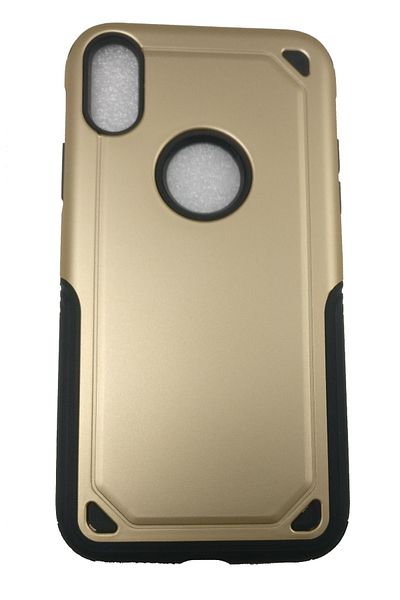 OEM Protective case compatible with Iphone XS MAX, silicone with polycarbonate, Gold, shockproof case