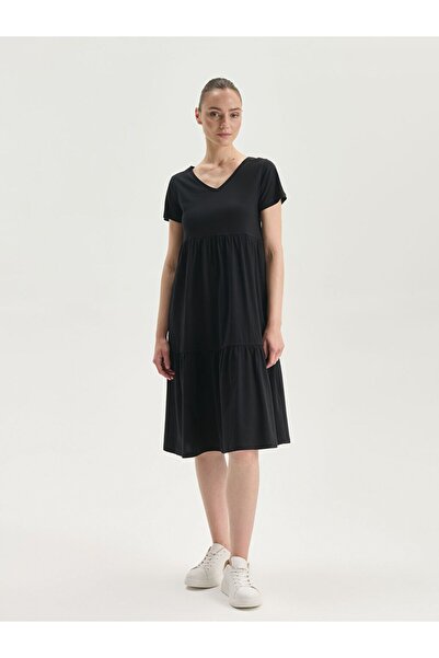 LC Waikiki Sparkling Selections from Shining Store |   V-Neck Women's Dress