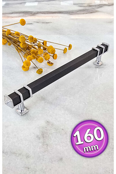 SHAYMA مقبض معدني أسود من الكروم 160 مم (16 سم) مقبض أثاث، مقبض خزانة، مقبض خ...