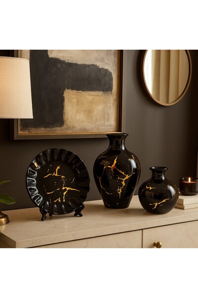 Vi Markets طقم ديكور سيراميك بلمسات ذهبية