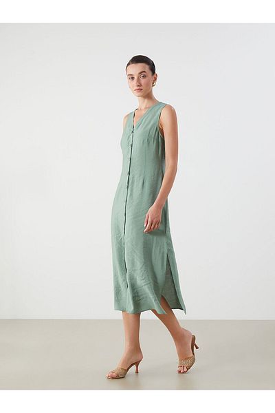 LC Waikiki Create Your Style from Uzg Store |   V Neck A-Line Modal Blend Dress