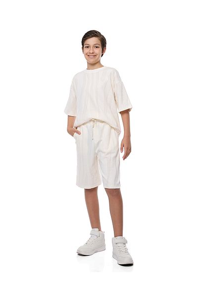 R&B Self Design T-Shirt and Shorts Set