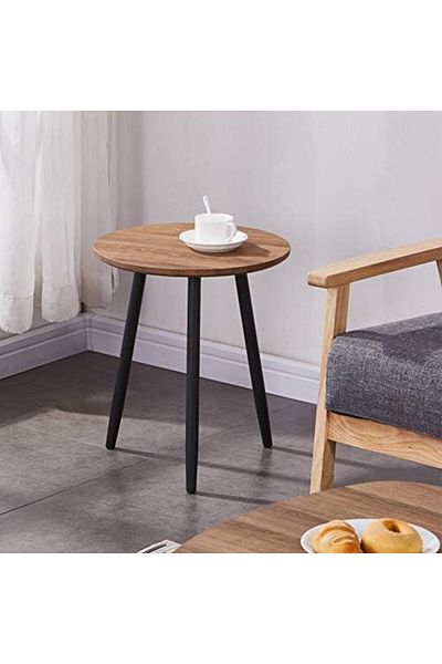 Türkiye Wooden Round Side Tables Small Retro Coffee Table Sofa End Tables Lamp Tables for Living Room Office