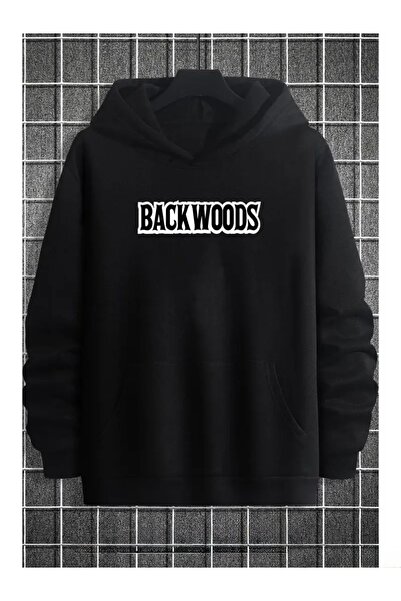 FUFLUNS سويت شيرت بقلنسوة مطبوع عليه BLACKWOODS للجنسين للرجال/النساء