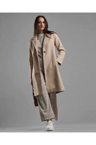 R&B Solid Overcoat with Button Closure