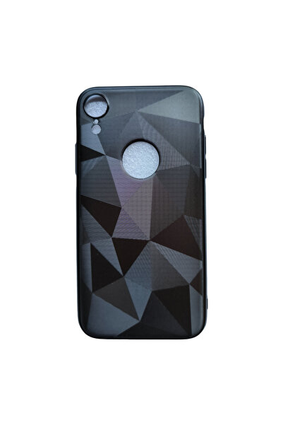 OEM Carcasă compatibilă cu iPhone XR, cu textură 3D cu diamant, neagră