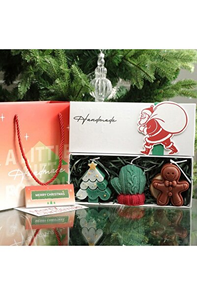Flippy Christmas Scented Candles Gift Box - 3 Soy Wax Candles (Tree, Mitten, Gingerbread), 22.5×9.5