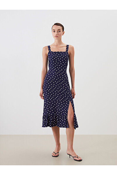 LC Waikiki New Season from Güli̇s Gi̇yi̇m Navy Blue Square Neck Polka Dot Tea...