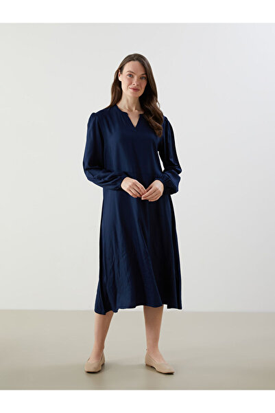 LC Waikiki Rochie Belmando cu guler înalt albastru bleumarin