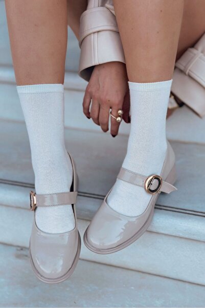 I Love Shoes Avito Rugan Kısa Topuklu Bej Mary Jane