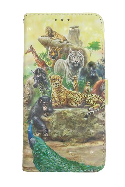 OEM Case compatible with Samsung Galaxy J6 Plus, holster type, imitation leather, Zoo