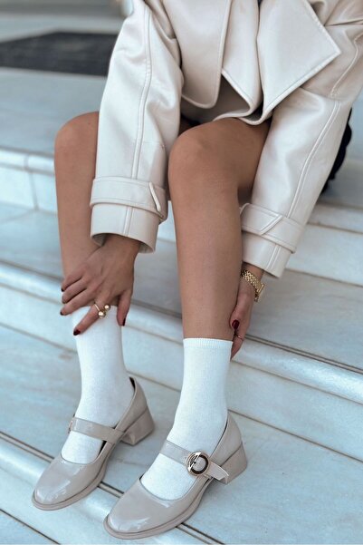 I Love Shoes Avito Rugan Kısa Topuklu Bej Mary Jane