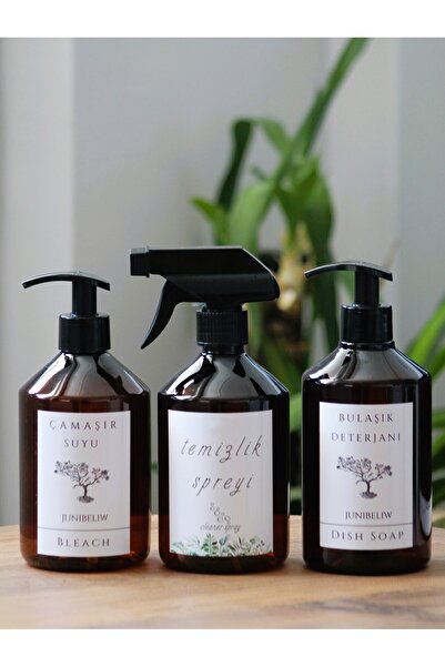 JUIWI Set 3 bucăți chihlimbar plastic detergent pentru vase-curățător bucătăr...