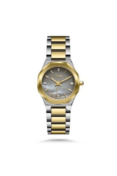 catera Women's Silver and Gold Steel Watch with Grey Dial