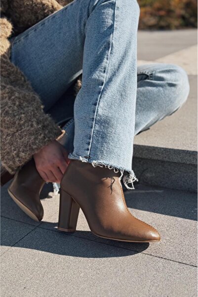 I Love Shoes Sionsa Mat Deri Camel Yüksek Topuklu Bot