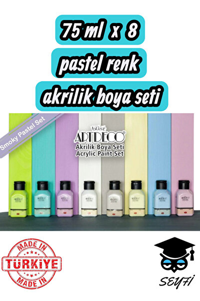 Artdeco Akrilik Boya 8x75ml Pastel Smoky Renkler Set