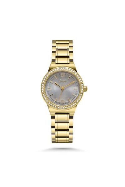 catera Women's gold-tone steel watch with a gray dial