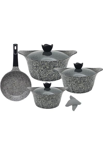 Trust Brocilla Nonstick Aluminum Cookware Set Coated with Granite-like Finish - 9 Pieces Beige