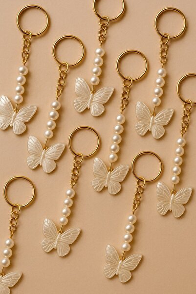 Emtory Home 15'li Küçük Kelebek Hediyelik Anahtarlık - Kart ve Jelatin Yoktur - Kına Hediye - Nikah Hediye