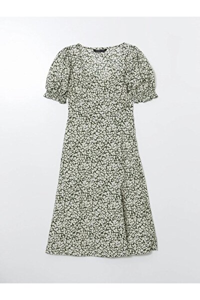 LC Waikiki Γυναικείο φόρεμα LCWAIKIKI με λαιμόκοψη σε λουλούδια (S5)