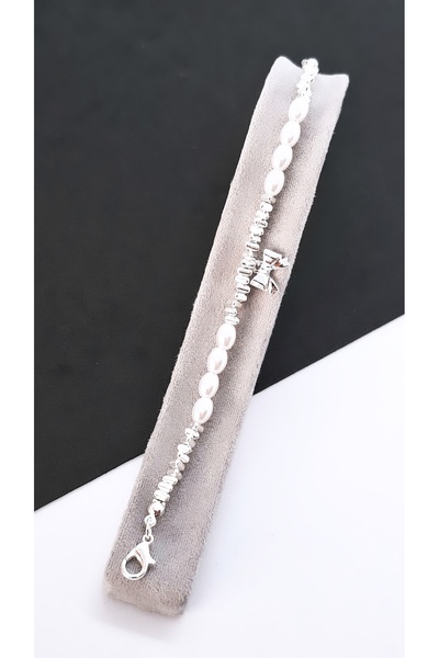 Serenity سوار مطلي بالفولاذ باللون الفضي مع شريط